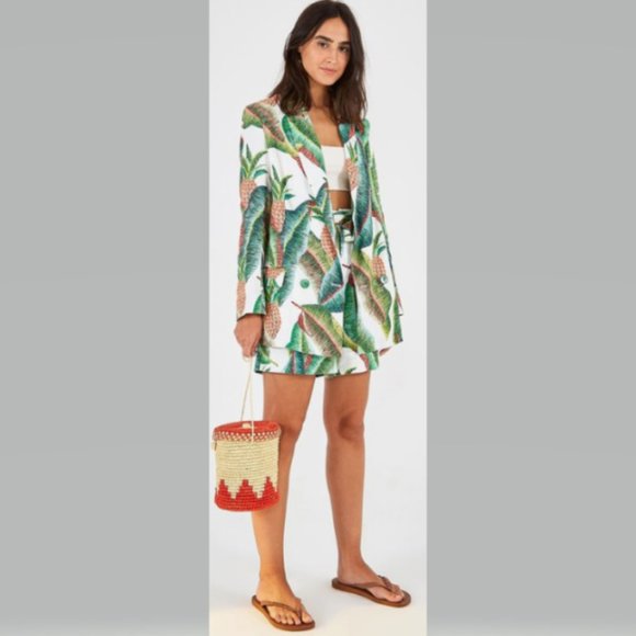 Farm Rio Forest Palm Linen Shorts sz M NWT - Picture 9 of 10